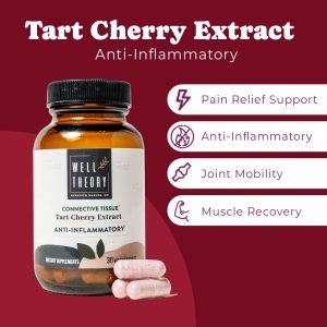 A bottle of Tart Cherry Extract, a surgeon-formulated supplement for muscle recovery and joint health.