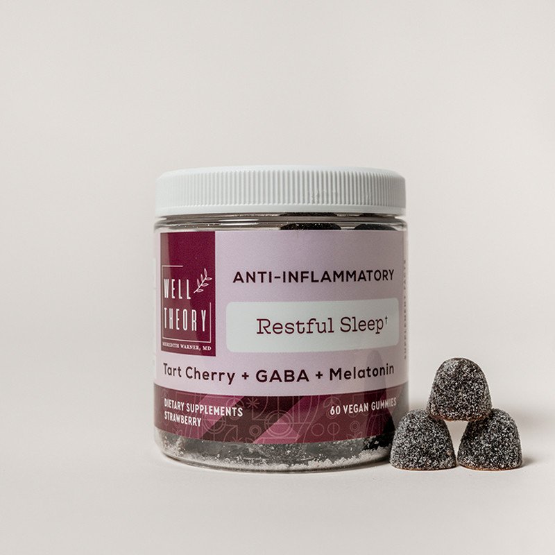 Restful Sleep Gummy: Tart Cherry Extract, Melatonin, Chamomile & GABA