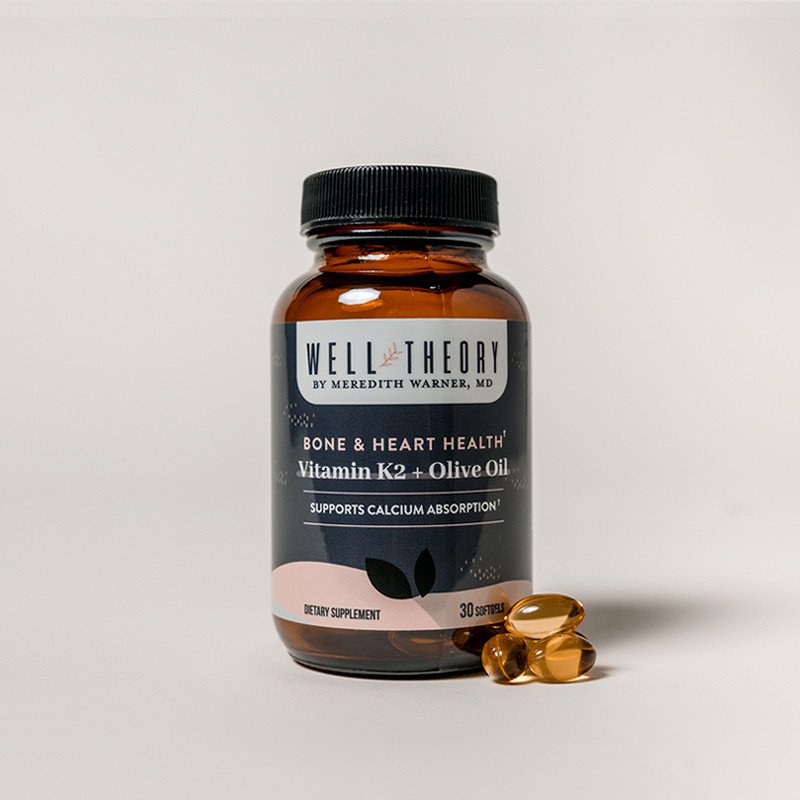 Vitamin K2 + Olive Oil Softgels: Bone & Heart Health + Blood Flow Support