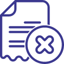 A document icon with text lines and a large "X," symbolizing surgeon-formulated supplements at a glance.