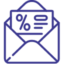 Outline of an open envelope with a paper inside, symbolizing a letter or offer for surgeon-formulated supplements.