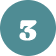 A white number 3 centered on a teal-green circle against a gray background, representing natural supplements.