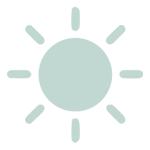 A simple sun graphic with eight rays, symbolizing natural supplements, on a gentle light background.